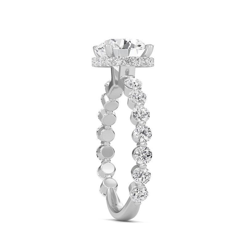 Round Prong Set Side Stone Ring
