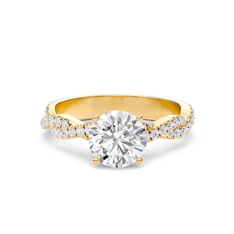 Round Twisted Band Engagement Ring