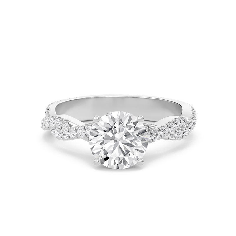 Round Twisted Band Engagement Ring