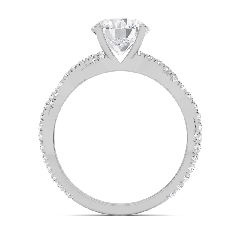 Round Twisted Band Engagement Ring