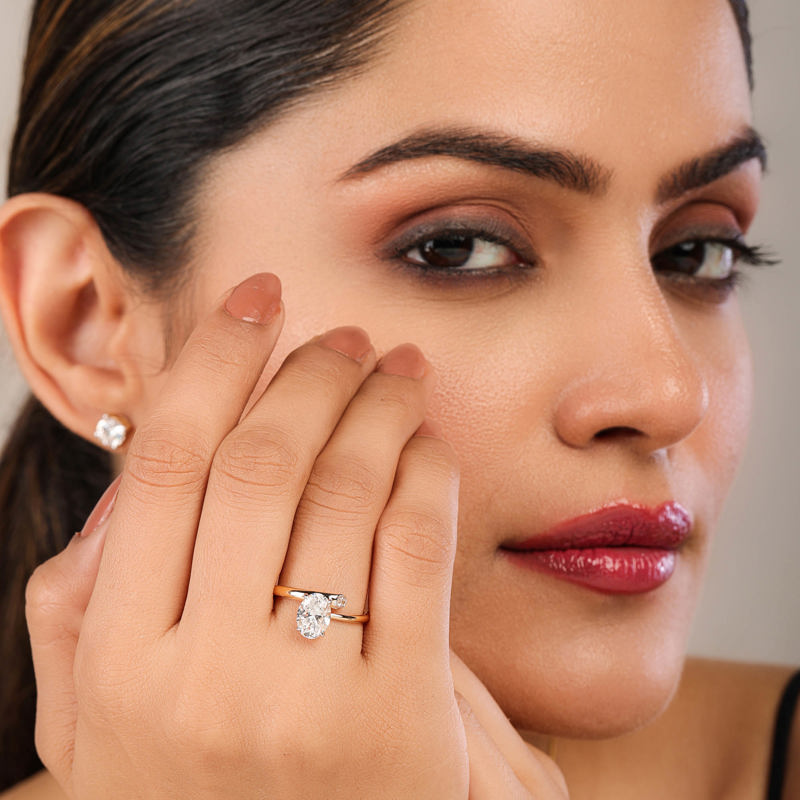 Elegant Oval Orchid Ring