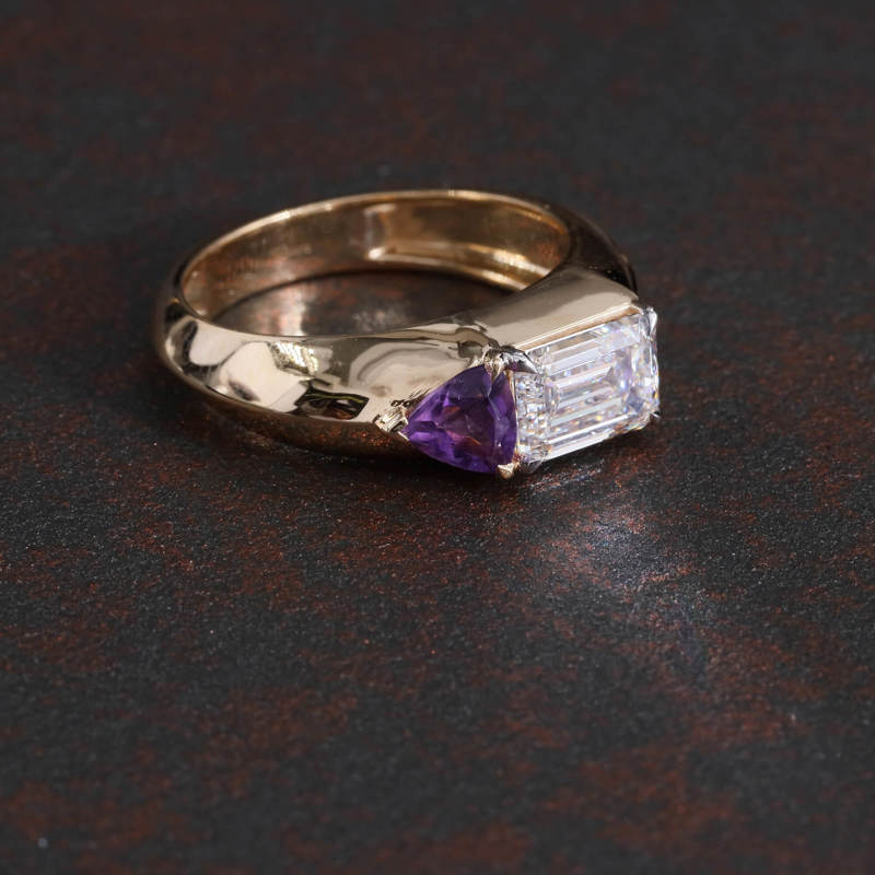 Emerald Trillion Elegant Ring