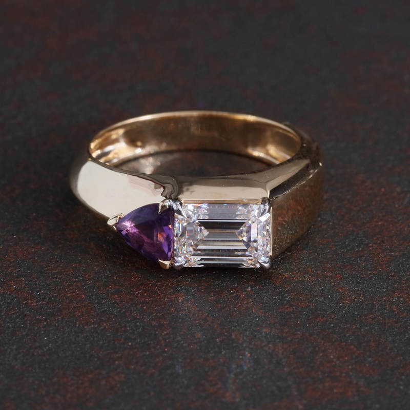 Emerald Trillion Elegant Ring