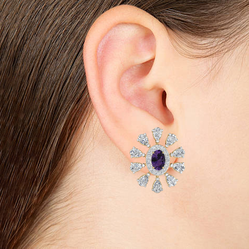 Amethyst Blossom Earrings