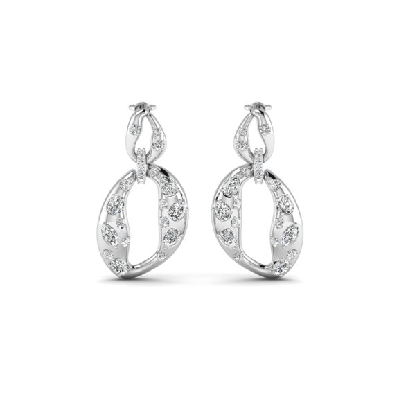 Molten Gold Diamond Drop Earrings