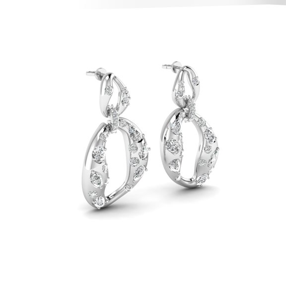 Molten Gold Diamond Drop Earrings