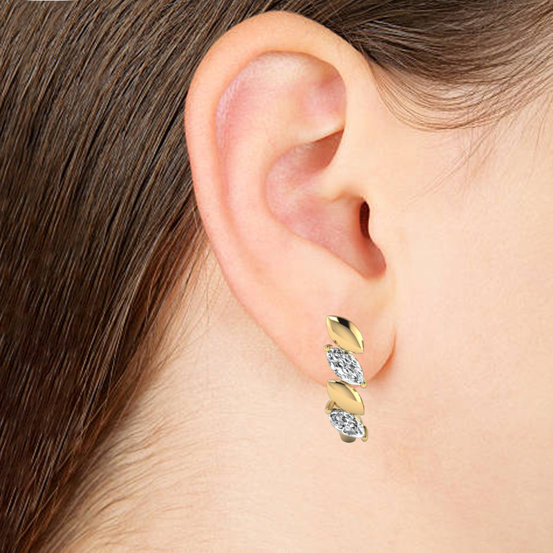 Marquise Huggie Earrings