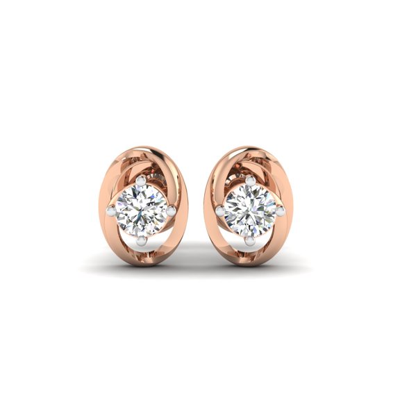 Swirling Diamond Stud Earrings
