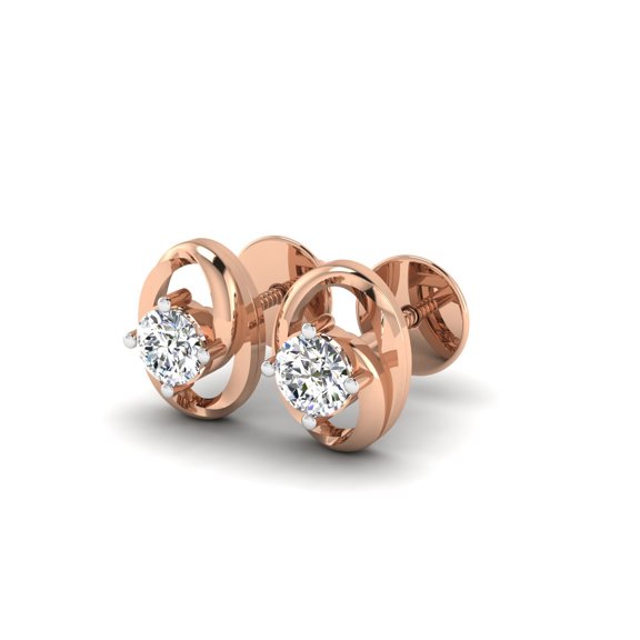 Swirling Diamond Stud Earrings