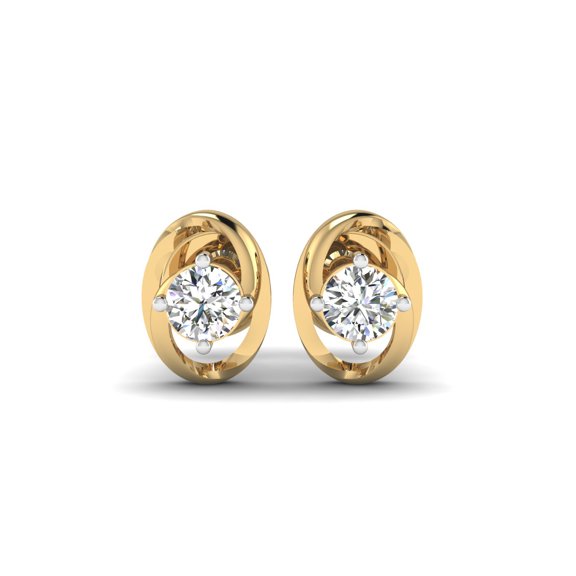 Swirling Diamond Stud Earrings