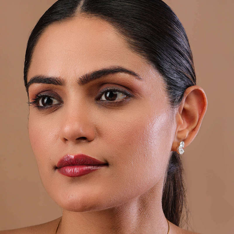 Toi-Et-Moi Pear & Round Solitaire Earrings