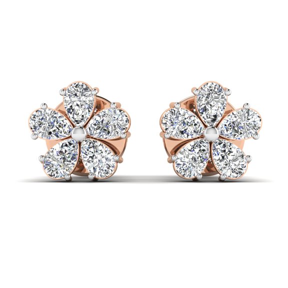 Floral Pear Stud Earrings