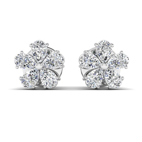 Floral Pear Stud Earrings