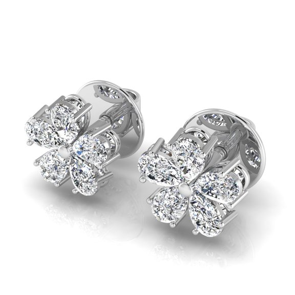 Floral Pear Stud Earrings