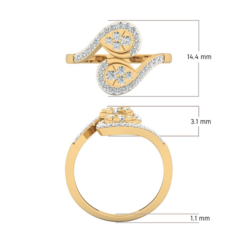 Shimmering Curve Diamond Ring