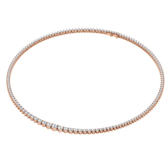 Ascending Diamond Tennis Necklace