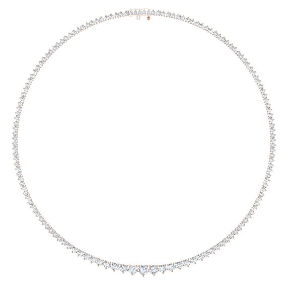 Ascending Diamond Tennis Necklace