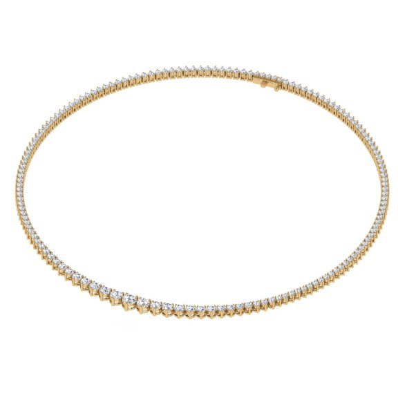 Ascending Diamond Tennis Necklace