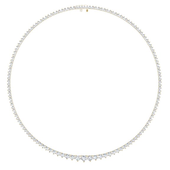 Ascending Diamond Tennis Necklace