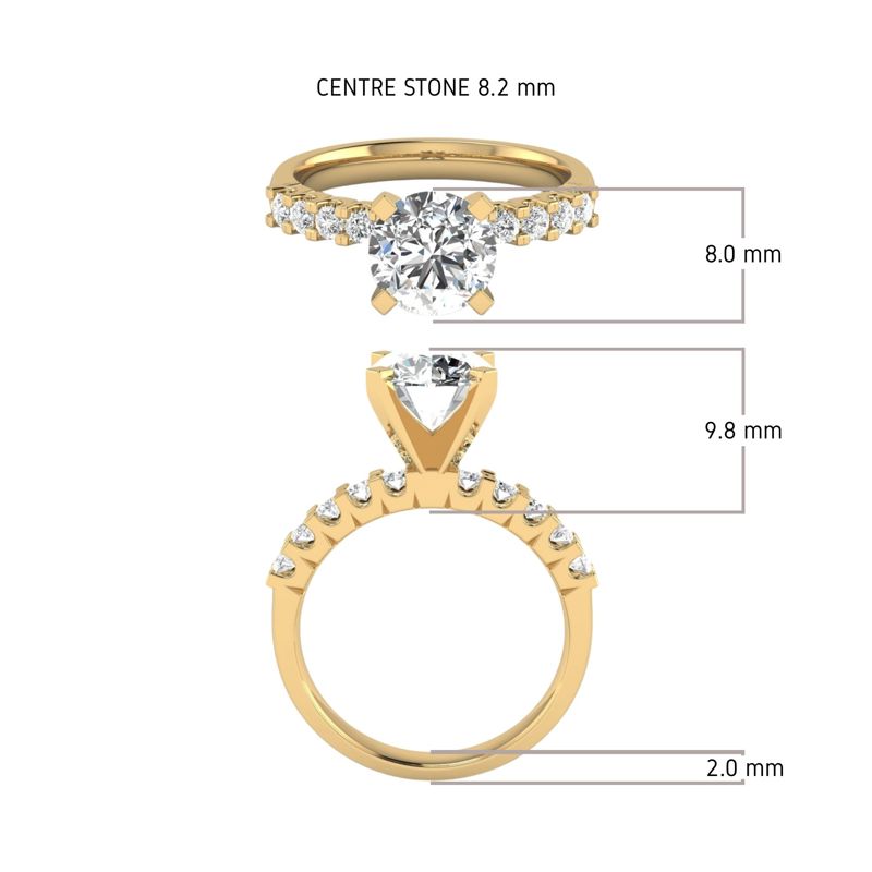 Luxe Shared Prong Side Stone Ring
