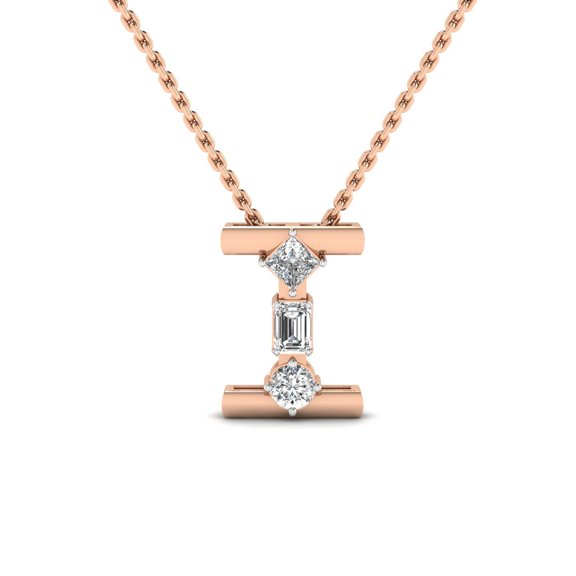 "I" Alphabet Diamond Pendant
