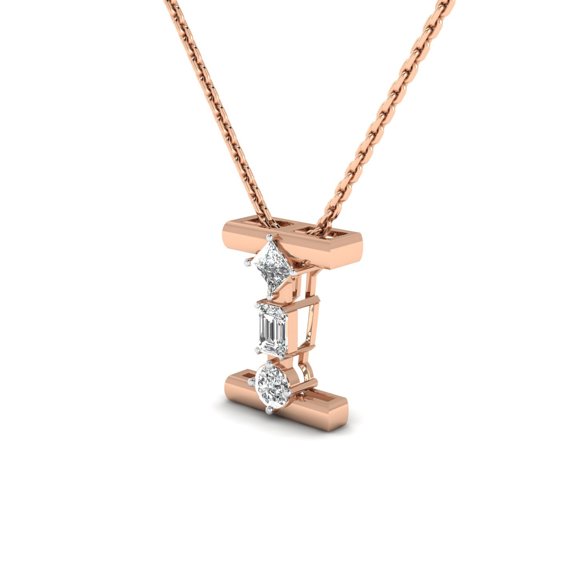 "I" Alphabet Diamond Pendant