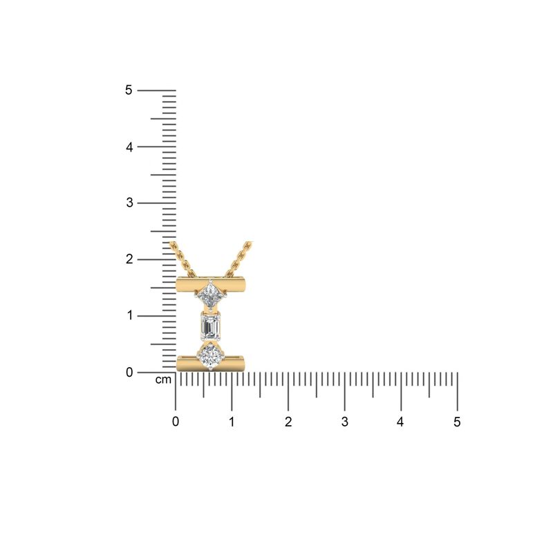 "I" Alphabet Diamond Pendant