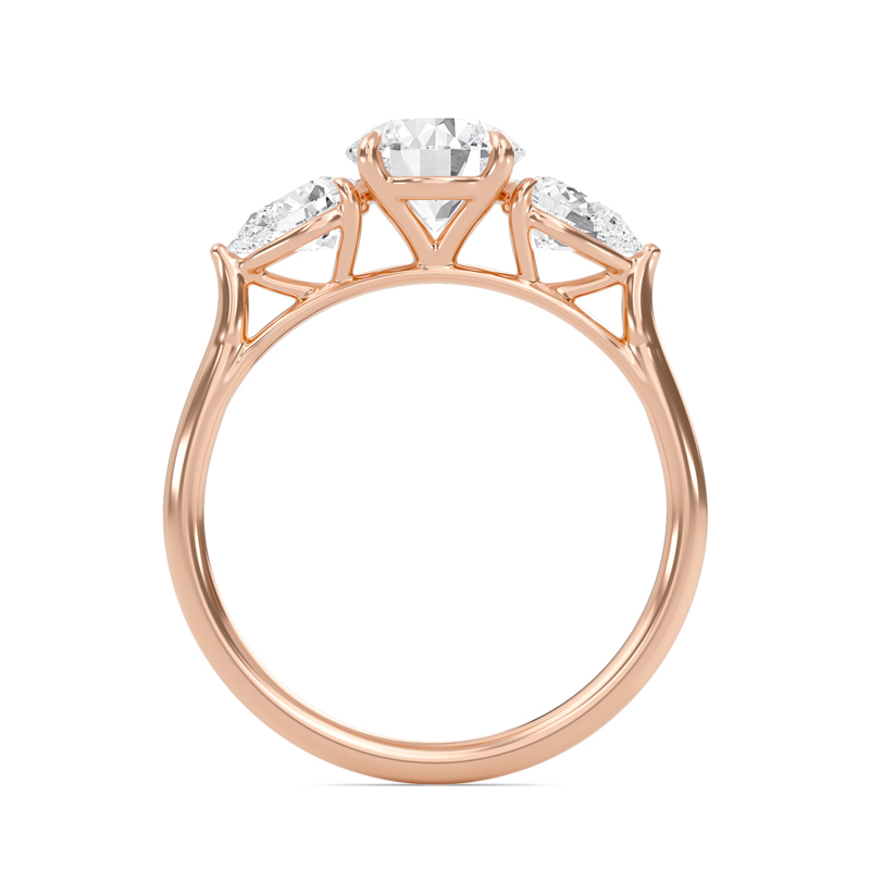 Bold Pear Three Stone Ring