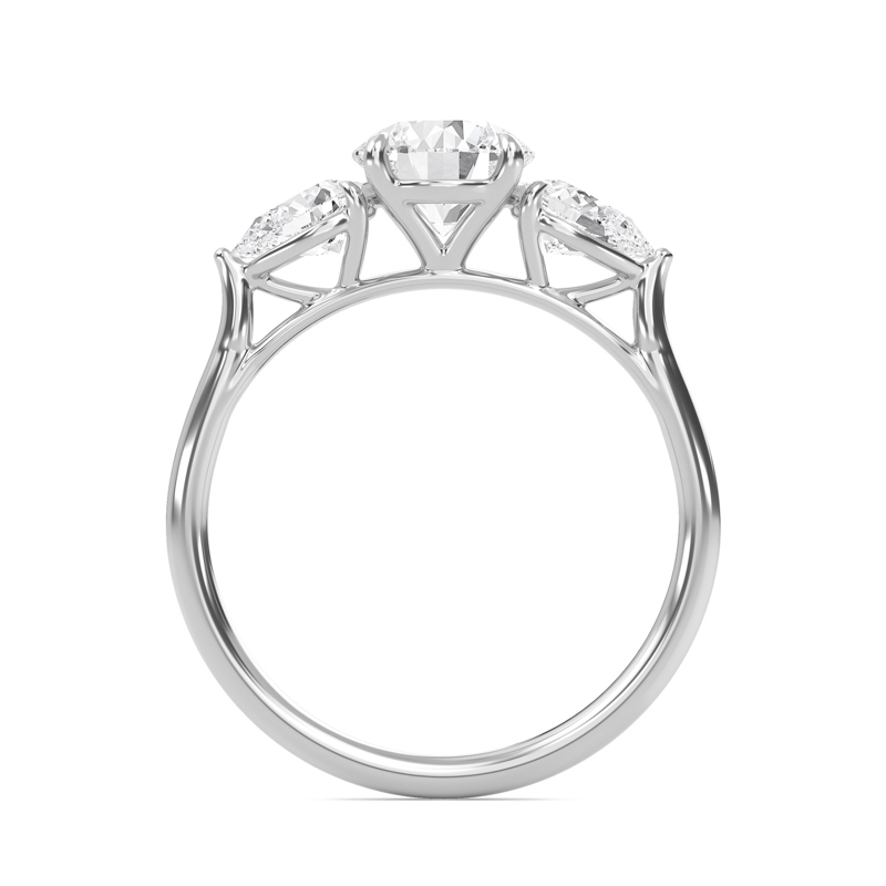 Bold Pear Three Stone Ring