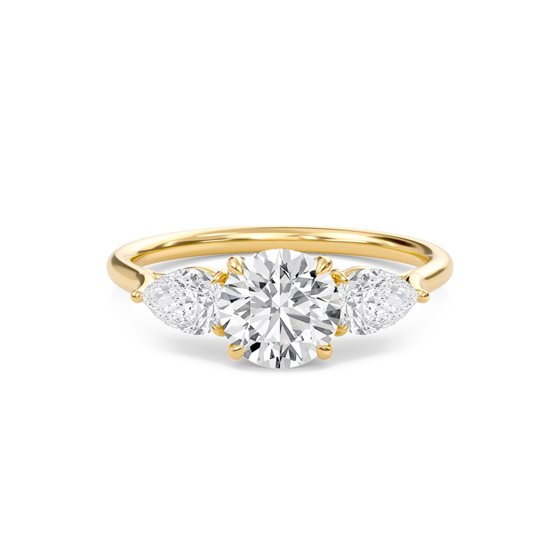 Bold Pear Three Stone Ring