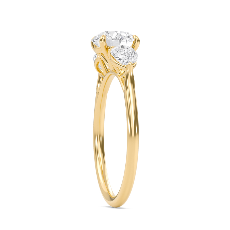 Bold Pear Three Stone Ring