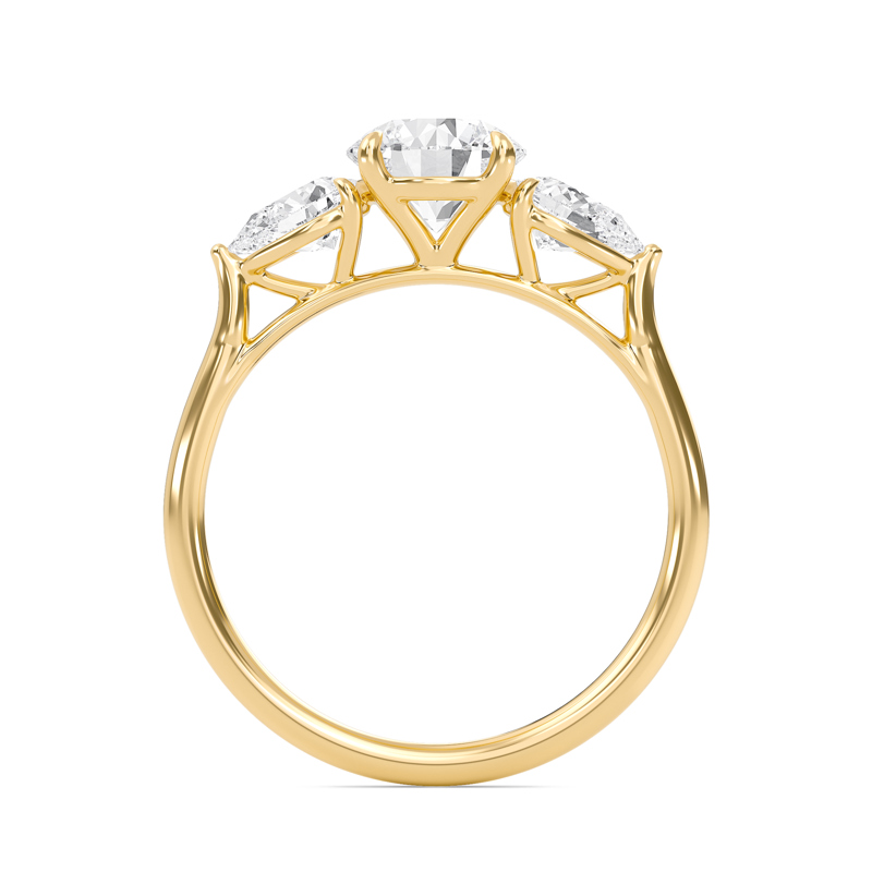 Bold Pear Three Stone Ring