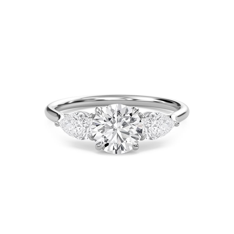 Bold Pear Three Stone Ring