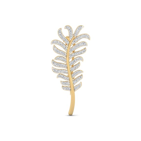 Diamond Quill Brooch