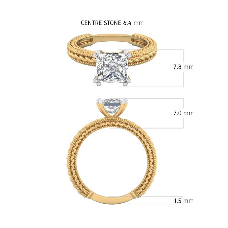 The "Etched Princess" Ring