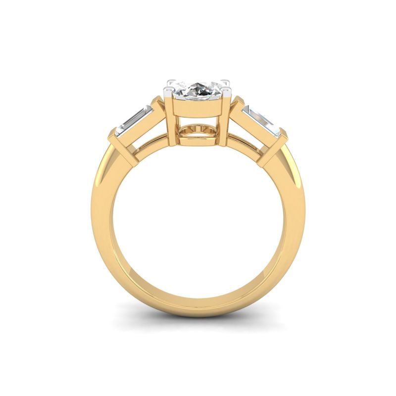 Oval & Baguette Trilogy Ring