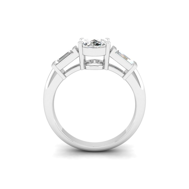 Oval & Baguette Trilogy Ring