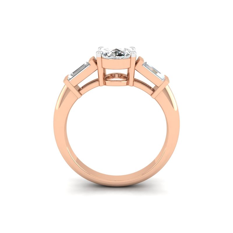 Oval & Baguette Trilogy Ring