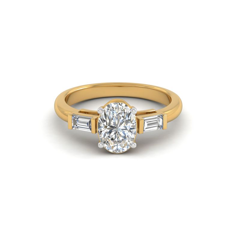 Oval & Baguette Trilogy Ring