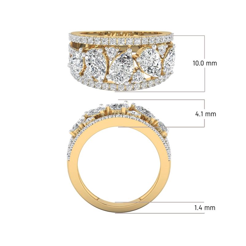 Pear Cascade Ring