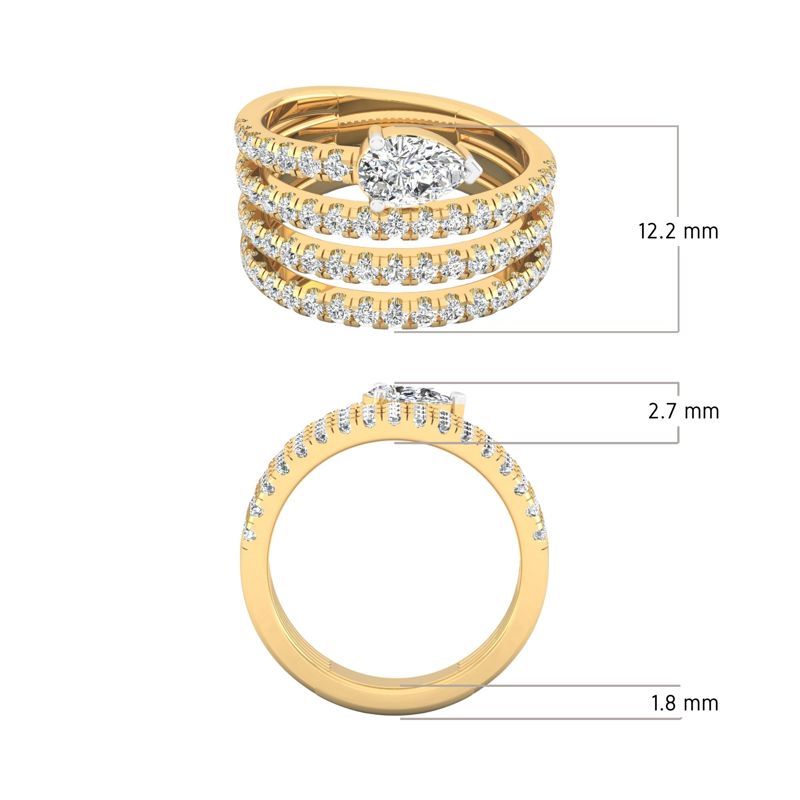Tiered Pear Ring