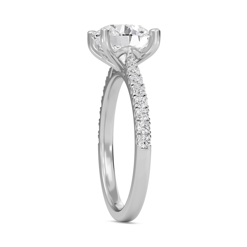 Round Cathedral Pave Tapered Ring