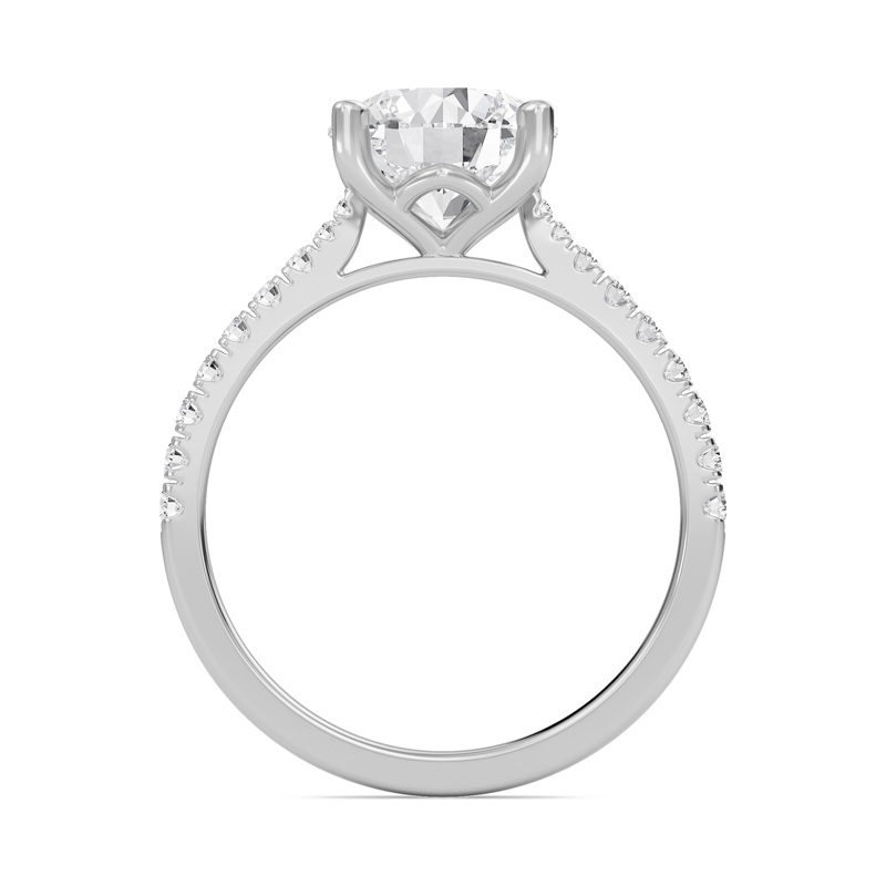 Round Cathedral Pave Tapered Ring
