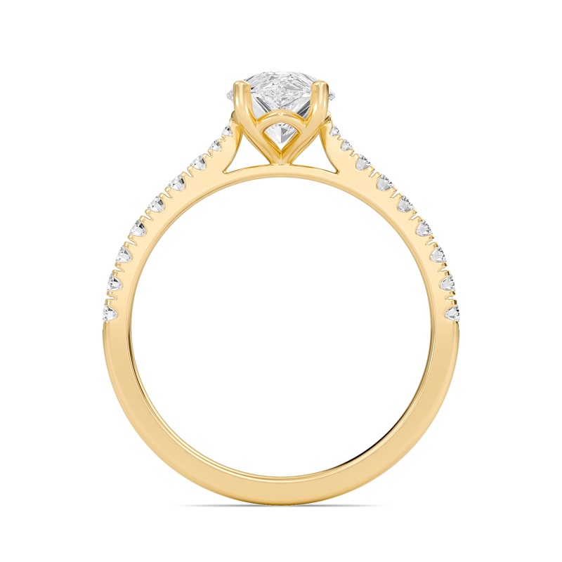 Pear Cathedral Pave Tapered Ring