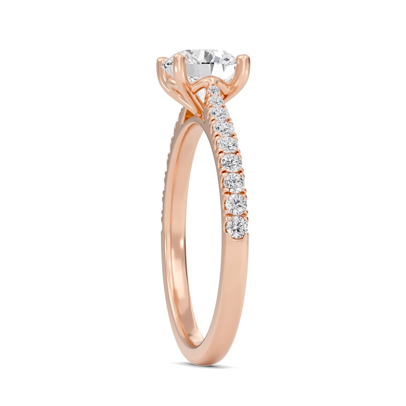 Round Cathedral Pave Tapered Ring