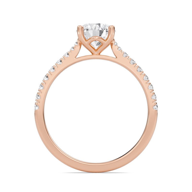 Round Cathedral Pave Tapered Ring