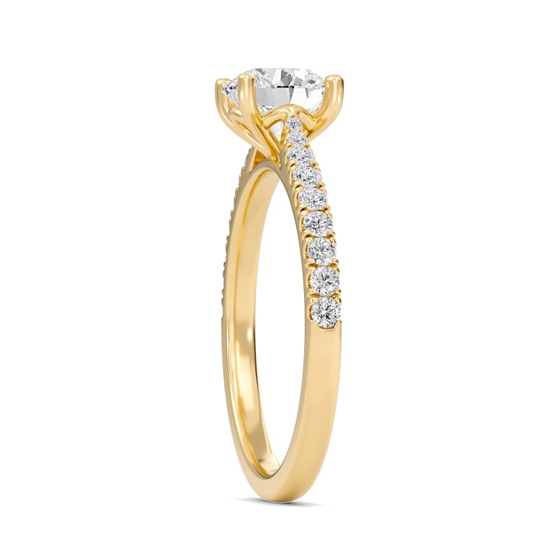 Round Cathedral Pave Tapered Ring