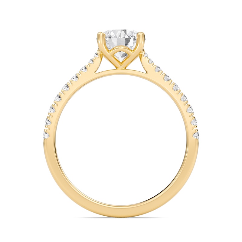 Round Cathedral Pave Tapered Ring