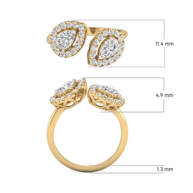Pear Open Ring