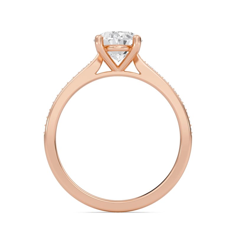 Oval Cathedral Pave Adorned Engagement Ring